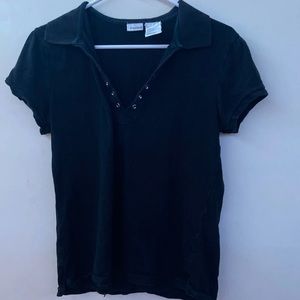 Black deep V shirt
